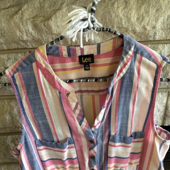 Lee Women's Striped Sleeveless Top - Multicolor Medium - Picture 3 of 6